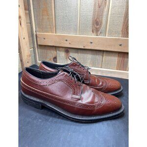 Executive Imperial Long Wing Tip Oxford Shoes Brown Leather US 12 D Mens Classic